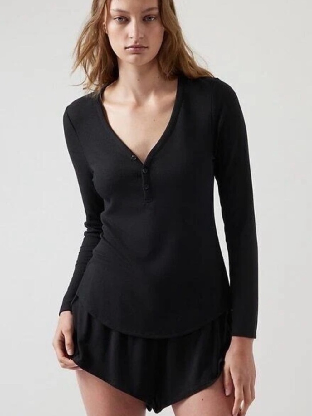 Athleta NWT Waffle Knit Wind Down Sleep Top Large